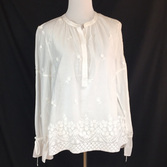 J. Crew white floral popover size S NWT - Picture 2 of 9